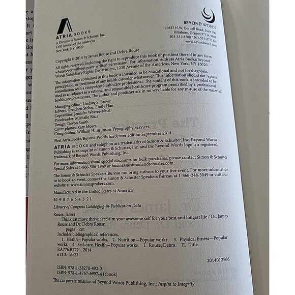 Think Eat Move Thrive, The Practice for an Awesome Life by James Rouse Hardcover - Picture 5 of 5